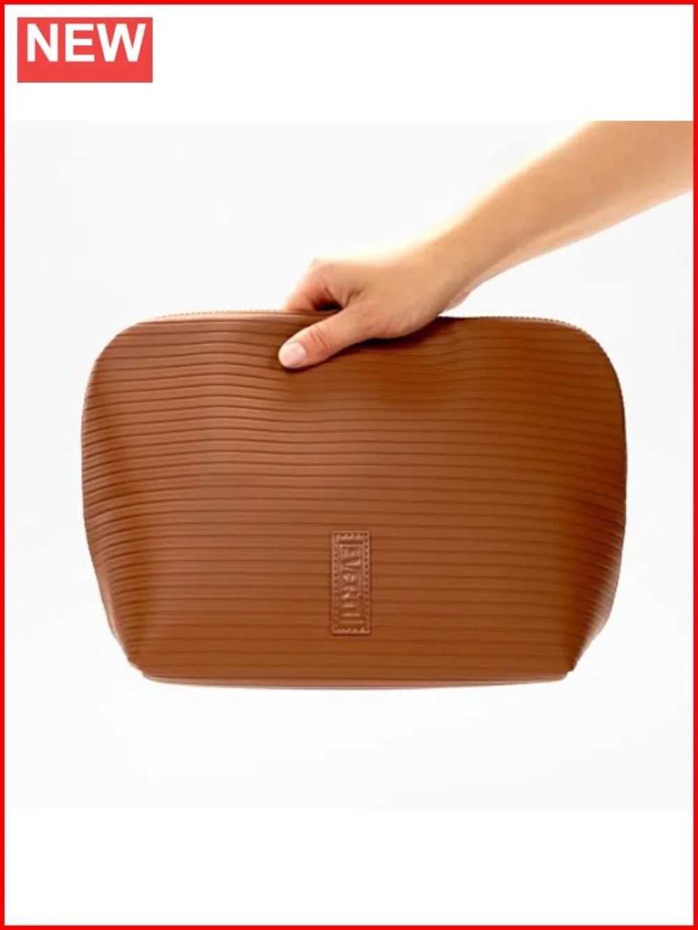 Waterproof Vegan Faux Leather Upright Makeup Bag 23-Pocket Travel Organizer